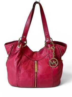 Michael Kors Limited Edition Red Leather Lambskin Satchel Bag